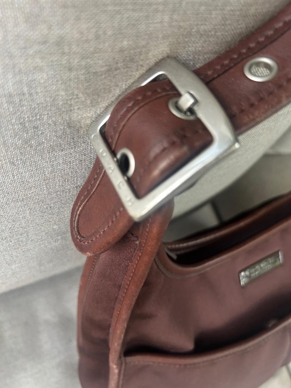 Coach Vintage y2k Ergo Neoprene brown shoulder bag style 6203 leather trim - Picture 4 of 11